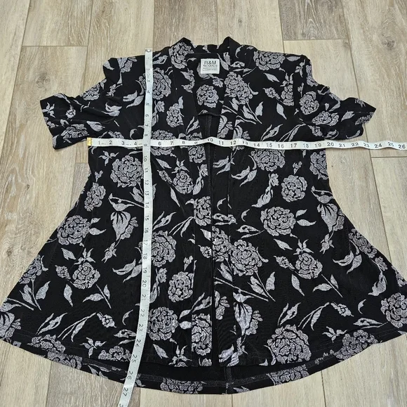 R & M Richards Karen Kwong Vintage 2 Piece Formal Dress Silver Black Women's - Picture 10 of 15